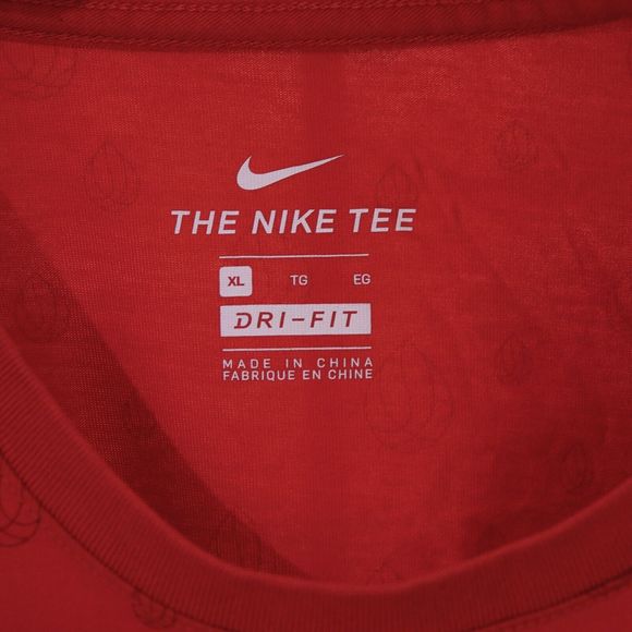 The Nike Tee Men's Raindrop Basketball T-Shirt XL Dri-Fit Red Black Crew Ncck - Picture 8 of 9